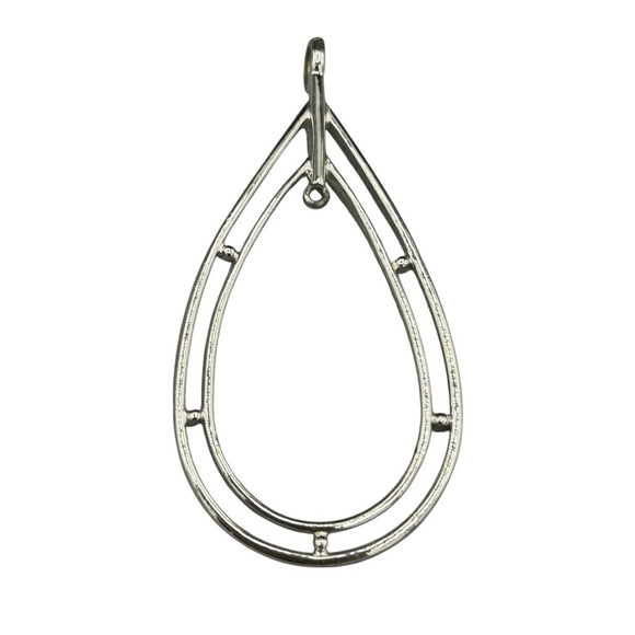 Sarah Coventry Jewelry - Vintage Sarah Coventry Silver Tone Teardrop Pendant Enhancer Frame